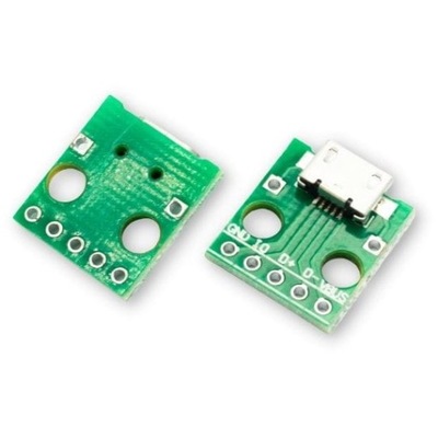 Gniazdo Micro USB Wtyk Mikro Płytka PCB 5 PIN z otworami montażowymi