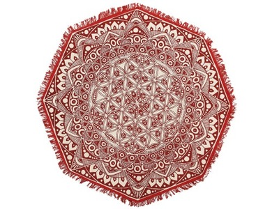 Dywan okrągły bawełniany ø 120 cm czerwony