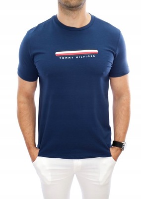 KOSZULKA TOMMY HILFIGER GRANATOWA SLIM FIT L