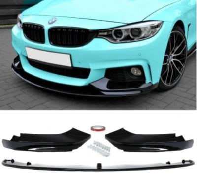Накладка бампера сплиттер bmw f32 f36 чёрный блеск фото №1