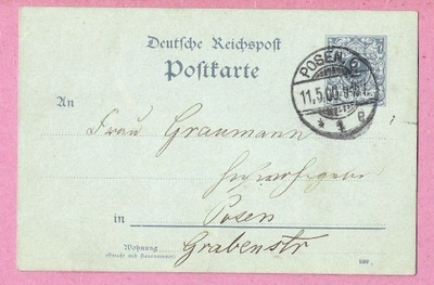 Niemcy 1900, cp Posen Poznań , polonica