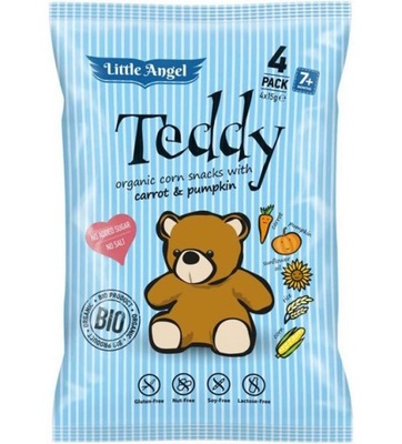 Chrupki Bezglutenowe Marchew Dynia BIO Teddy 4x15g