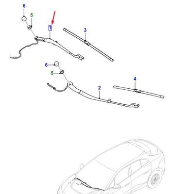 Jaguar i-pace x590 передняя часть правый дворник arm rhd j9d1000 original фото №1