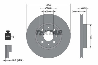 2X ДИСК ТОРМОЗНОЙ FIAT ПЕРЕД BRAVO/A/MAREA/DOBLO -05/PUNTO 99- 257MM 9206