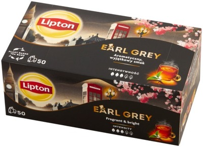 Lipton Earl Grey Herbata czarna 50 torebek