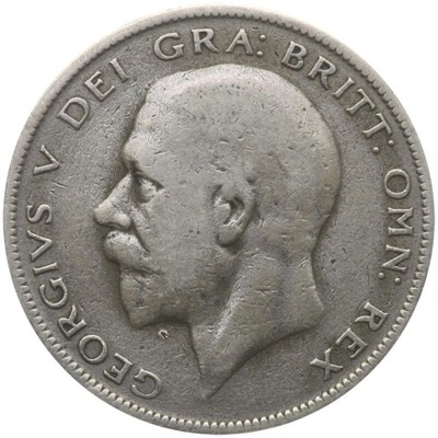 Wielka Brytania 1/2 korony, 1928, srebro