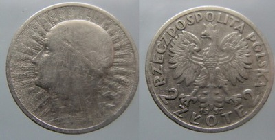 5584. POLSKA, 2 ZŁ GŁOWA KOBIETY, 1932 ST.3