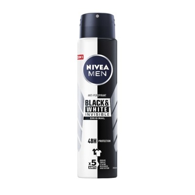 Nivea Men Black&White Invisible Original Antyperspirant w sprayu, 250ml