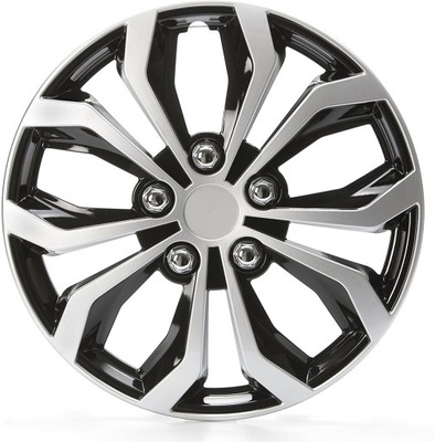 TAPACUBOS DAYTONA 16'' 4 PIEZAS CZARNO PLATEADO SPORT  