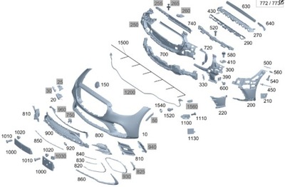 Mercedes-benz s w223 подкладка pod номерной знак перед фото №1