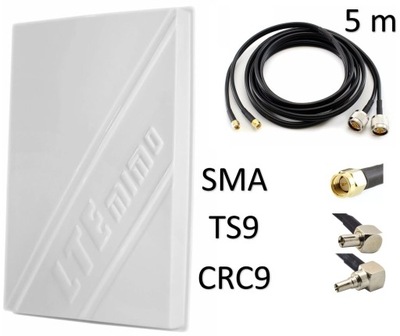 Antena panelowa LTE 4G 2x14dbi Huawei ZTE 5m kabel