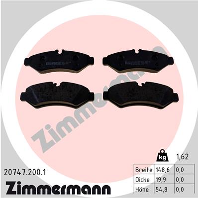 ZIMMERMANN 20747.200.1 ZAPATAS DE FRENADO  