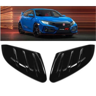 Накладки корпус зеркал honda civic x type r si чёрный блеск 2016- фото №1