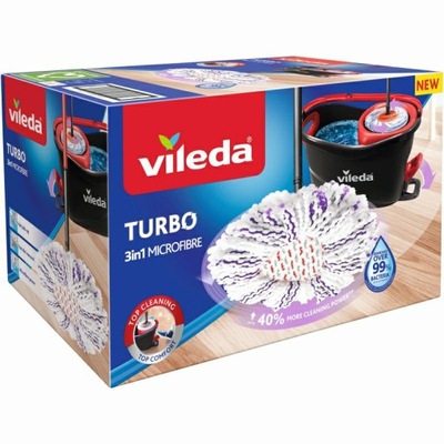 Vileda Turbo 3in1 Microfibre Zestaw Obrotowy Mop + Wiadro 167751...