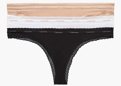 Calvin Klein Stringi 000QD3802E XS Thong 3PK