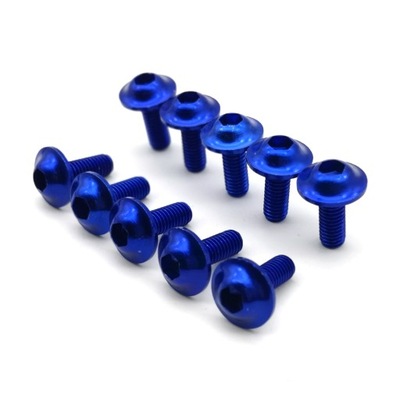 10pcs Motorcycle Bolts Screw M6 x 16mm Aluminum adornment Bolts Blue~21146 