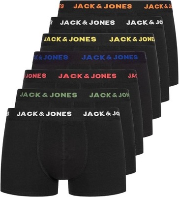 Bokserki Męskie 7 Sztuk JACK & JONES Basique Czarne Rozmiar M