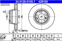 ATE DISCO DE FRENADO PARTE DELANTERA 316X28 V BMW 7 E38 94-  