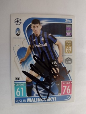 Karta topps autograf Atalanta Champions League Malinoskyi