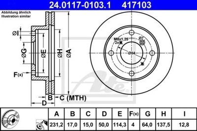 24.0117-0103.1 DISCO HAM.PRZOD SUZUKI SWIFT 89-01  