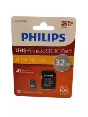 KARTA PAMIĘCI SDHC V10 PHILIPS 32 GB