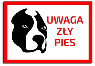 uwaga zły pies TABLICZKA tablica buldog 21x15cm