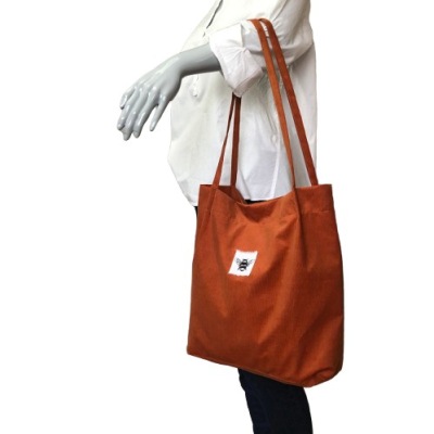 SZTRUKSOWA TORBA WOREK TOREBKA SHOPPERKA POMARAŃCZOWA