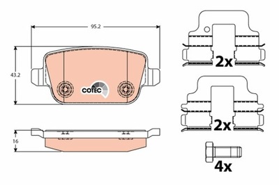 PADS BRAKE FORD REAR MONDEO 07-/GALAXY/KUGA GDB1732  