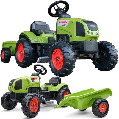 FALK Traktor Claas Zielony na Pedały z Przyczepą