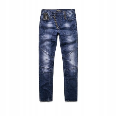 Spodnie jeansowe męskie zwężane slim fit 34