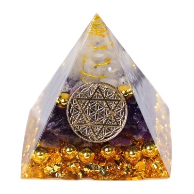 Kryształy na biurko Kamienie czakr Ozdoby Ochrona EMF Piramida orgonu B
