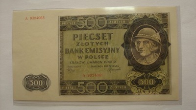 Gubernia banknot Góral 500 zł 1940 stan 1