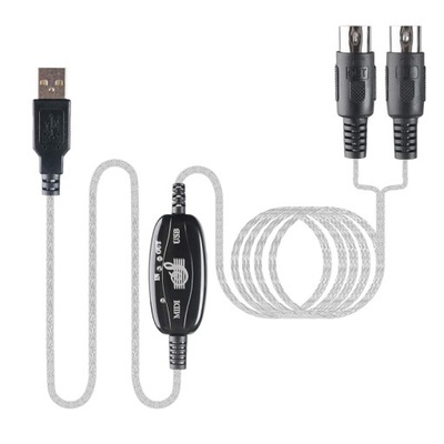 Kabel USB na MIDI konwerter 1,9 m IN OUT
