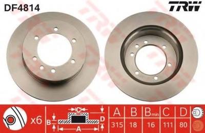 DISCO DE FRENADO PARTE TRASERA NISSAN PATROL GR Y60, Y61  