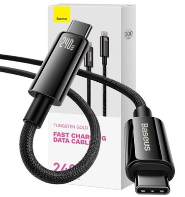 BASEUS MOCNY KABEL USB-C SZYBKIE ŁADOWANIE PRZEWÓD TYP-C 240W PD 3.1 QC 1M