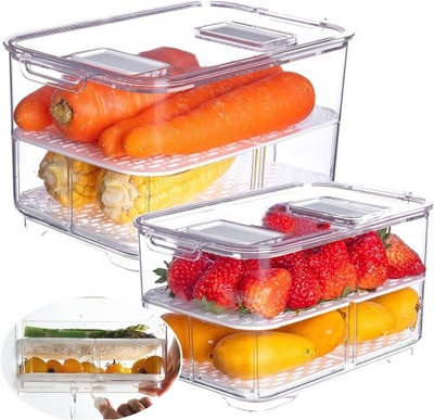 2x POJEMNIK DO PRZECHOWYWANIA ŻYWNOŚCI BEZ BPA