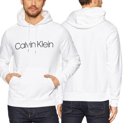 Calvin Klein bluza męska biała Cotton Logo Hoodie K10K104060-117 L