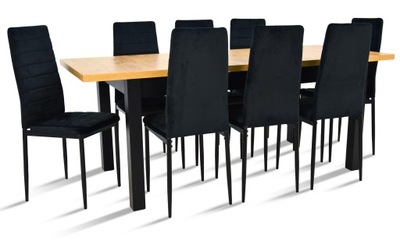 Stół rozkładany do 2 m i 8 krzeseł Wotan Lancelot