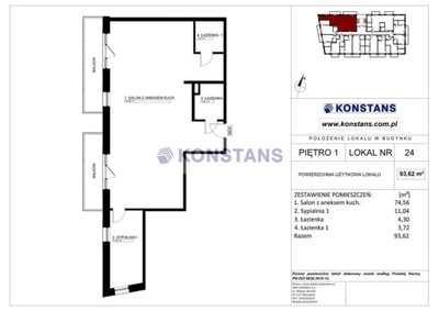 Mieszkanie, Gliniak, 94 m²