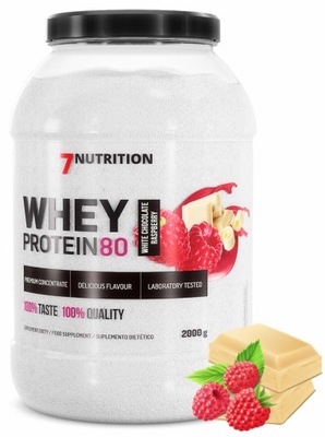 7Nutrition Whey Protein 80 białko WPC koncentrat 2kg Biała Czekolada Malina