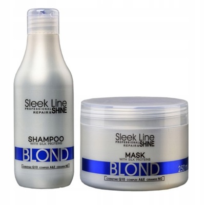 STAPIZ Sleek Line Blond Zestaw Szampon 300 ml Maska 250 ml