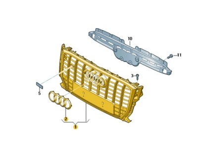 Решітка радіатора решітка радіатора бампер перед audi q2 aso оригінал фото №1
