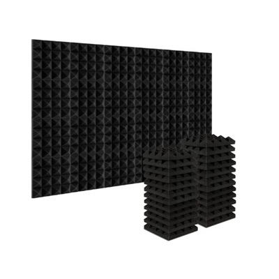 24Pcs 25X25X5Cm Studio Acoustic Soundproof Foam Pyramid Noise Insula~86807