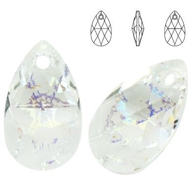 6106 MM 16 Swarovski Pear-shaped WHITE PATINA