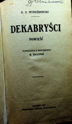D. S. Mereżkowski - Dekabryści 1922 r