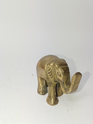 Stara mosiężna figurka Słoń do kolekcji (T8