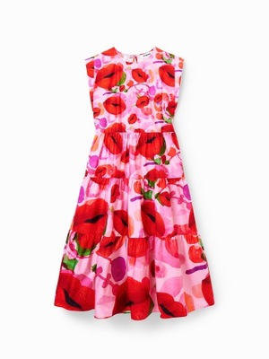 DESIGUAL Sukienka letnia MONSIEUR CHRISTIAN LACROIX Tulip 23SWVW25 Różowy R