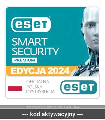 ESET Smart Security PREMIUM 1PC / 2 LATA - NOWA