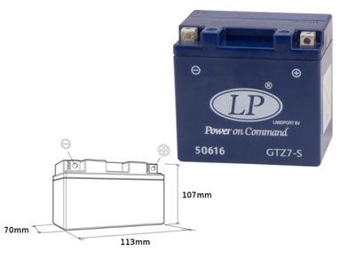 LANDPORT BATERÍA ZELOWY GTZ7-S (MG LTZ7-S) 12V 6AH 112X69X103 BEZOBSLUGO  