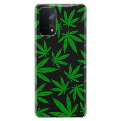 Etui do Oppo A54 5G / A74 5G Wzory Ganja Marihuana Cannabis Zioło THC